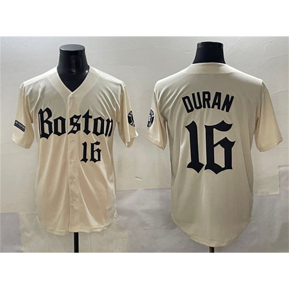 seanshop Boston Red Sox #16 Jarren Duran Cream  Gothic Vapor Limited Stitched Jersey
