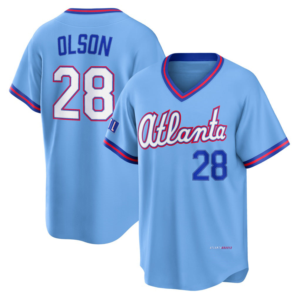 seanshop Atlanta Braves #28 Matt Olson Powder Blue  2026 City Connect Stadium Jersey