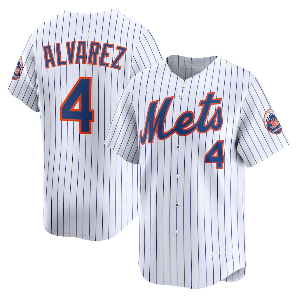 seanshop  New York Mets #4 Francisco Alvarez White  Home Limited Player Jersey