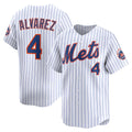 seanshop  New York Mets #4 Francisco Alvarez White  Home Limited Player Jersey
