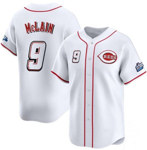 seanshop Cincinnati Reds #9 Matt McLain White  2025 Speedway Classic Home Limited Stitched Jersey