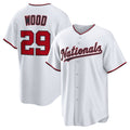 seanshop   Washington Nationals #29 James Wood White  Home Replica Jersey
