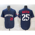 seanshop  Minnesota Twins #25 Byron Buxton Number 2023 Navy Blue  Cool Base Stitched Jersey 2