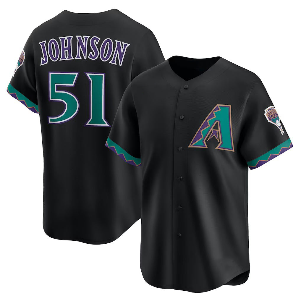 seanshop  Arizona Diamondbacks #51 Randy Johnson Black  Throwback Cooperstown Collection Limited Jersey