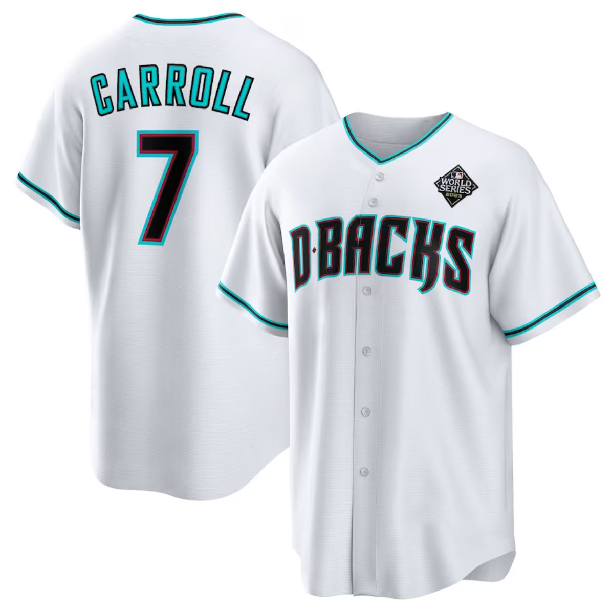 seanshop  Arizona Diamondbacks #7 Corbin Carroll White  2023 World Series Cool Base Stitched Jerseys