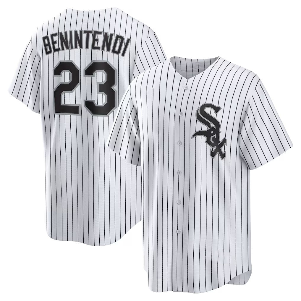 seanshop  Chicago White Sox #23 Andrew Benintendi White-Black  Home Official Player Jersey