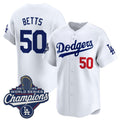 seanshop Los Angeles Dodgers #50 Mookie Betts White  2025 Champions Stitched Jersey