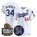 seanshop Los Angeles Dodgers #34 Toro Valenzuela White  2024 World Series With Fernando Memorial Patch Limited Stitched Jersey