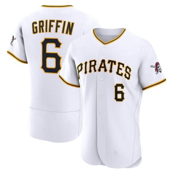 seanshop  Pittsburgh Pirates #6 Konnor Griffin White  Home Authentic Jersey