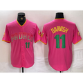 seanshop  San Diego Padres #11 Yu Darvish Pink  Player Number Fashion Jersey