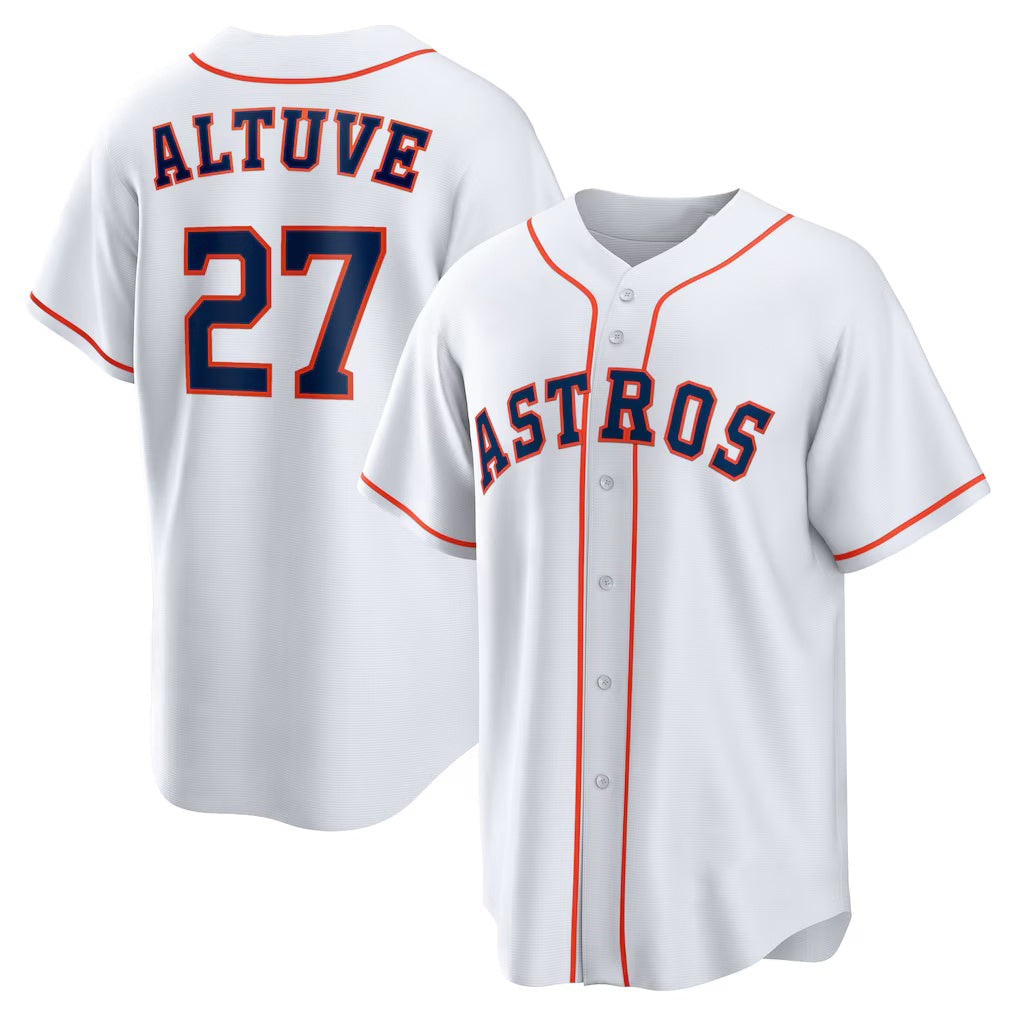 seanshop Houston Astros #27 Jose Altuve White  Home Replica Player Name Jersey