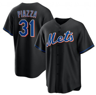 seanshop  New York Mets #31 Mike Piazza Black  2022 Cool Base Stitched Jersey