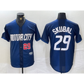 seanshop Detroit Tigers #29 Tarik Skubal Number 2024 Navy  City Connect Cool Base Limited Stitched Jersey