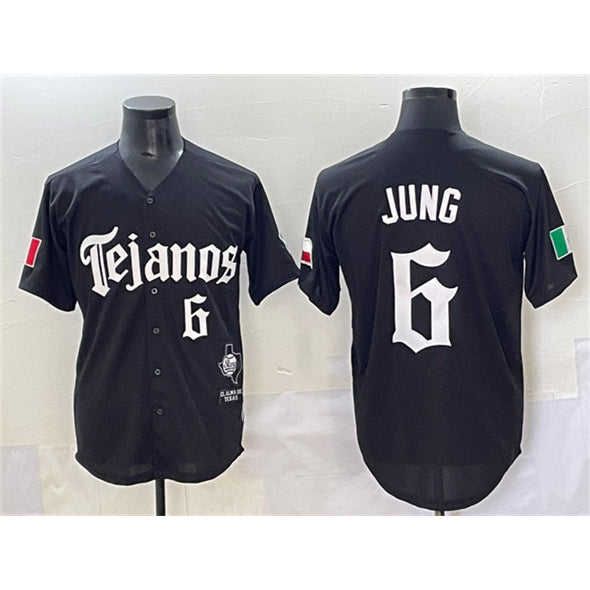 seanshop  Texas Rangers #6 Josh Jung Black  Mexico 2025 Vapor Premier Limited Stitched Jersey