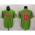 seanshop  Philadelphia Phillies #12 Kyle Schwarber Green  With Patch Stitched Cool Base Jersey