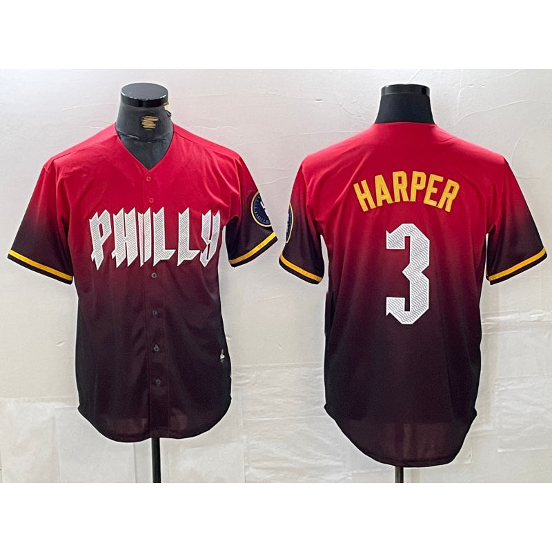 seanshop  Philadelphia Phillies #3 Bryce Harper Red  2024 City Cool Base Jersey