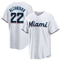 seanshop  Miami Marlins #22 Sandy Alcantara White  Replica Player Jersey