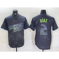 seanshop  Tampa Bay Rays #2 Yandy Diaz Charcoal  2024 City Connect Limited Stitched Jersey
