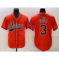 seanshop Houston Astros #3 Jeremy Pena Orange With  Patch Cool Base Stitched Jersey