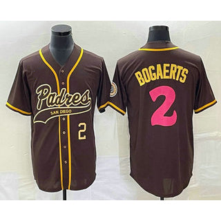 seanshop  San Diego Padres #2 Xander Bogaerts Number Brown  NEW 2023 City Connect Cool Base Stitched Jersey