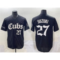 seanshop  Chicago Cubs #27 Seiya Suzuki Black  'Gothic North Side Edition' Vapor Premier Limited Stitched Jersey