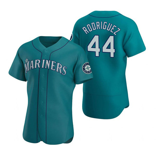seanshop  Seattle Mariners #44 Julio Rodr¨ªguez Aqua  Flex Base Stitched Jersey