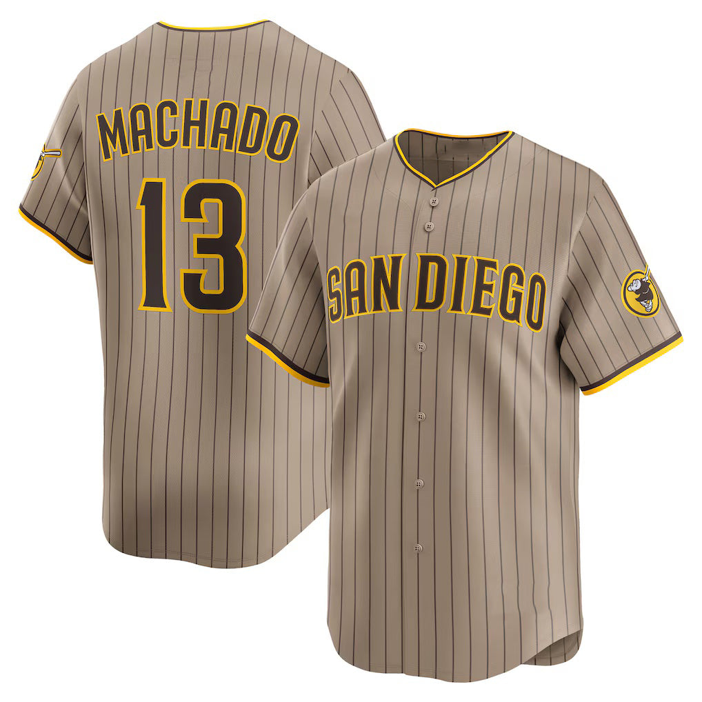 seanshop  San Diego Padres #13 Manny Machado Khaki  Alternate Limited Player Jersey