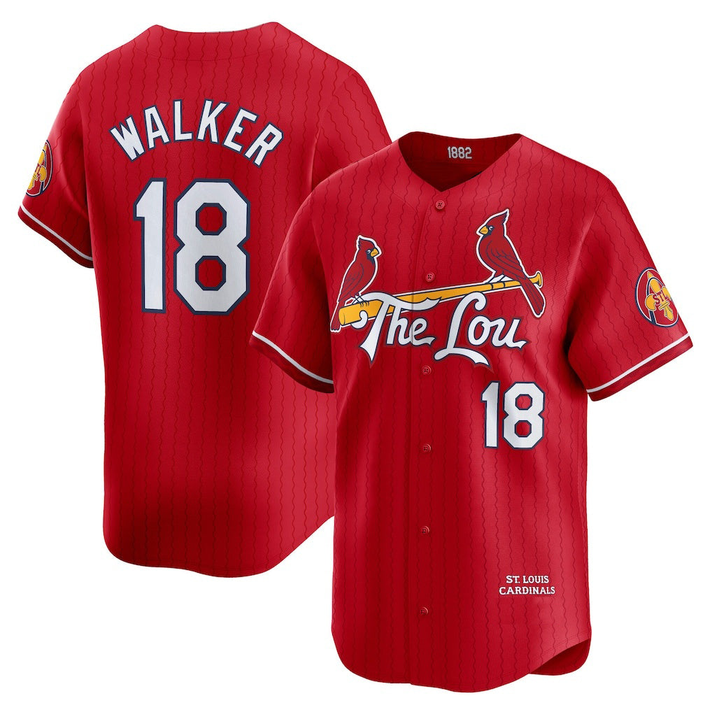 seanshop  St. Louis Cardinals #18 Jordan Walker Red  City Connect Limited Player Jersey