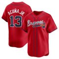 seanshop Atlanta Braves #13 Ronald Acu?a Jr. Red  Alternate Limited Player Jersey
