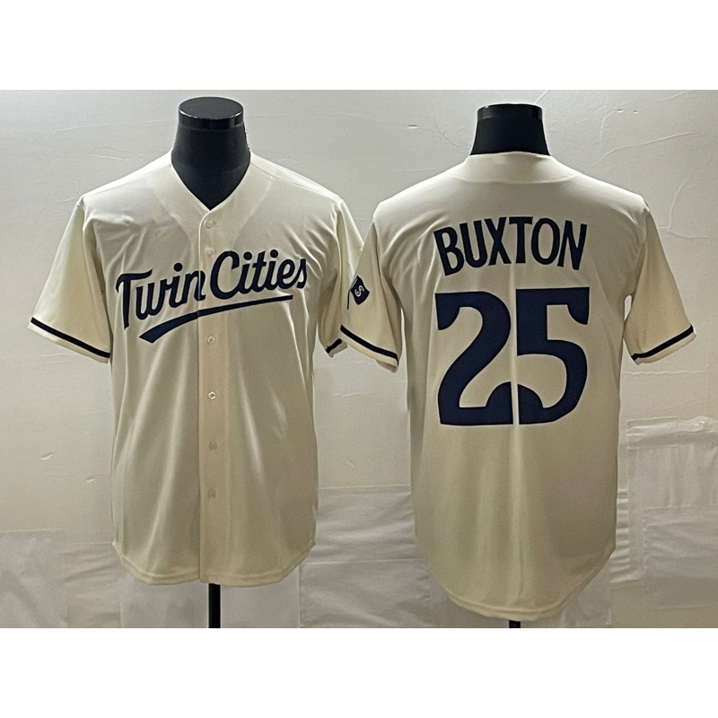 seanshop  Minnesota Twins #25 Byron Buxton 2023 Cream  Cool Base Stitched Jersey