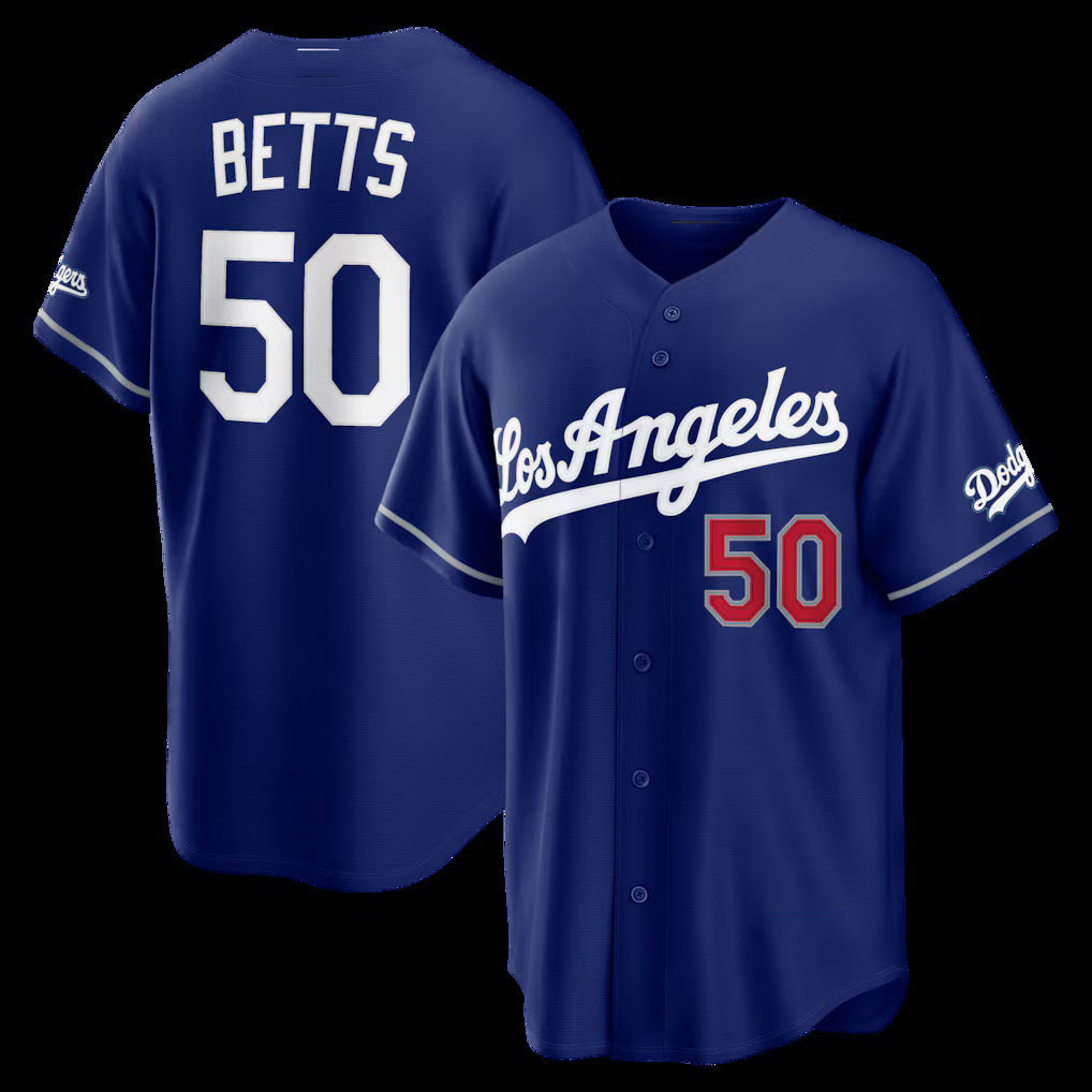 seanshop Los Angeles Dodgers #50 Mookie Betts Royal  Alternate Stadium Jersey