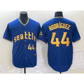 seanshop  Seattle Mariners #44 Julio Rodriguez Number Blue  2023 City Connect Cool Base Stitched Jersey
