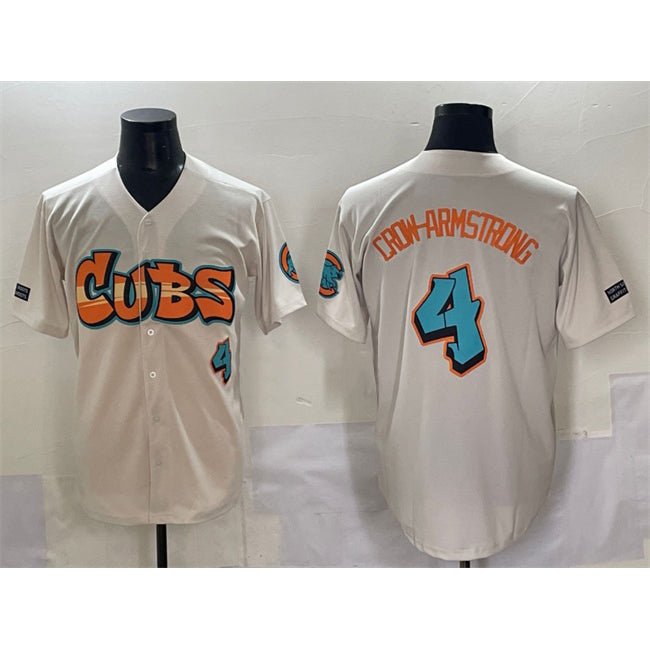seanshop  Chicago Cubs #4 Pete Crow-Armstrong Cream  'Graffiti North Side Edition' Vapor Premier Limited Stitched Jersey