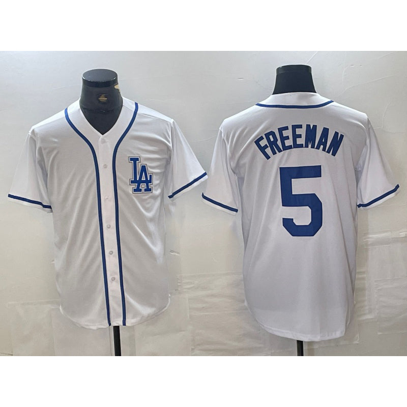 seanshop Los Angeles Dodgers #5 Freddie Freeman White  Cool Base Stitched Jersey