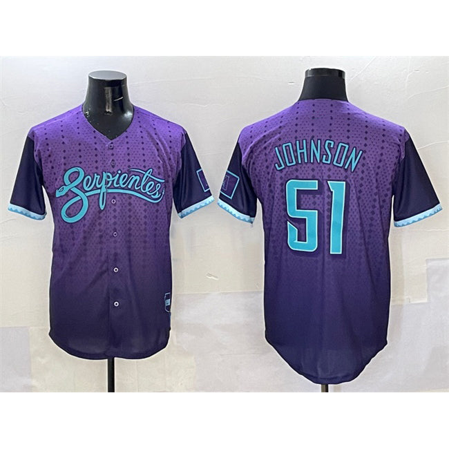 seanshop  Arizona Diamondbacks #51 Randy Johnson Purple  2025 City Connect Limited Stitched Jersey