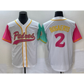 seanshop  San Diego Padres #2 Xander Bogaerts White  NEW 2023 City Connect Cool Base Stitched Jersey 3