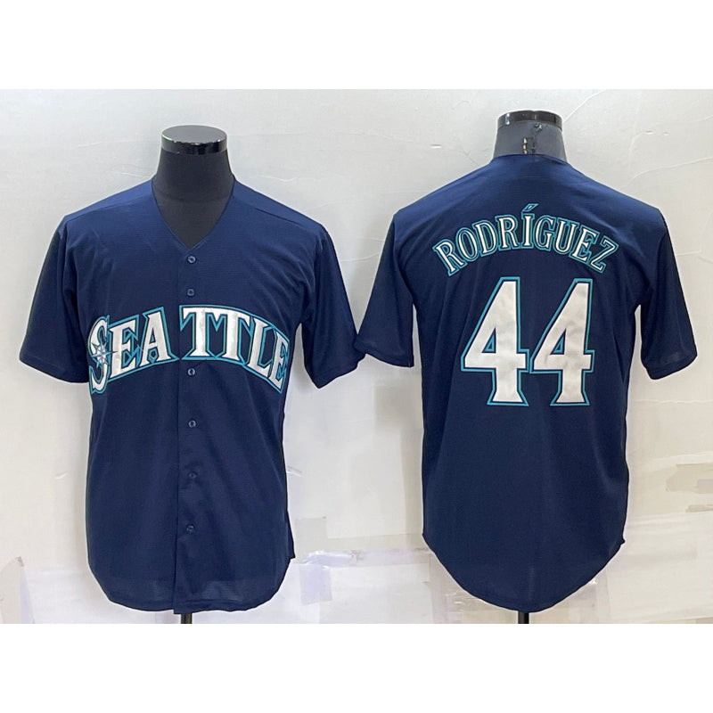 seanshop  Seattle Mariners #44 Julio Rodriguez Navy Blue  Stitched Cool Base Jersey