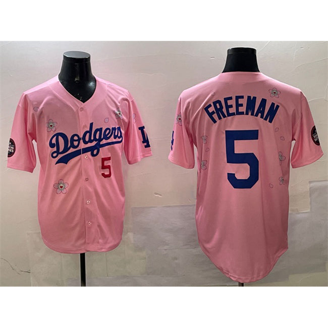 seanshop Los Angeles Dodgers #5 Freddie Freeman Pink  2025 Tokyo Series Limited Stitched Jersey