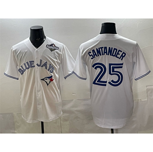 seanshop   Toronto Blue Jays #25 Anthony Santander White  2025 World Series Home Cool Base Stitched Jersey