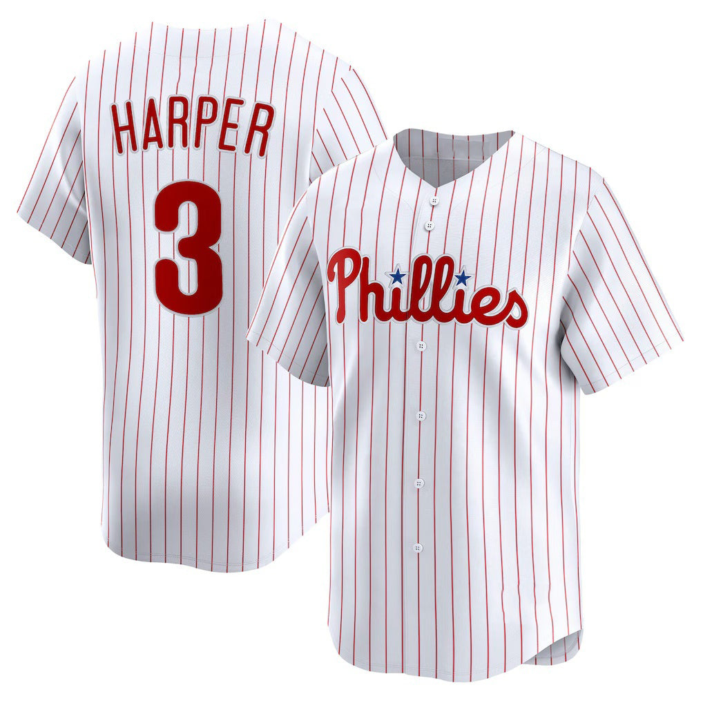 seanshop  Philadelphia Phillies #3 Bryce Harper White  Home Limited Player Jersey