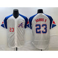 seanshop Atlanta Braves #23 Michael Harris II Number White  2023 City Connect Flex Base Stitched Jersey 3
