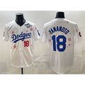 seanshop Los Angeles Dodgers #18 Yoshinobu Yamamoto White  2025 World Series Patch Tokyo Series Limited Stitched Jersey