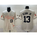 seanshop Atlanta Braves #13 Ronald Acu?a Jr. Cream  2024 Atliens & Peach With Outkast Patch Vapor Limited Stitched Jersey