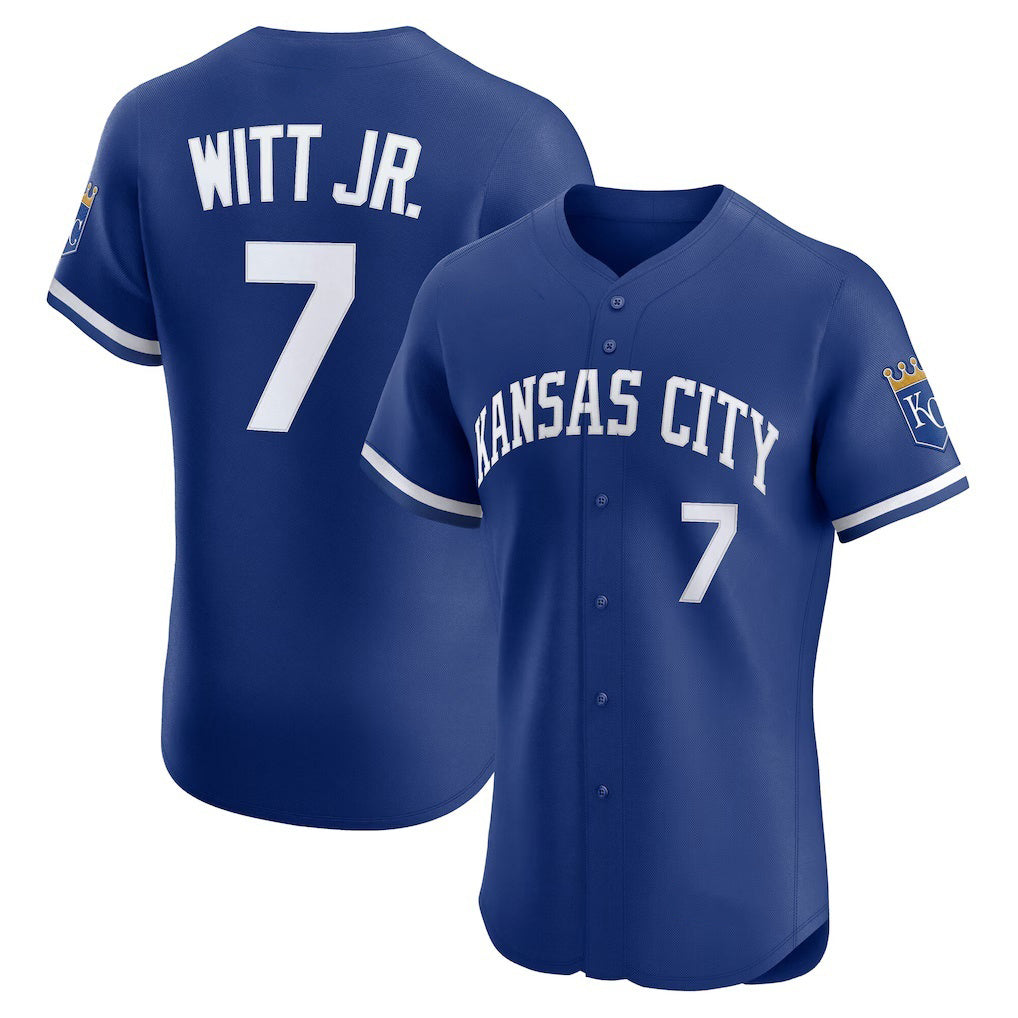 seanshop  Kansas City Royals #7 Bobby Witt Jr. Royal  Alternate 2 Elite Player Jersey