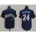 seanshop  Seattle Mariners #24 Ken Griffey Jr Navy  Cool Base Stitched Jersey