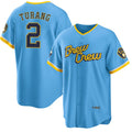 seanshop    Milwaukee Brewers #2 Brice Turang Blue  2022 City Connect Cool Base Stitched Jersey