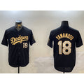 seanshop Los Angeles Dodgers #18 Yoshinobu Yamamoto Black Gold  Limited Stitched Jersey