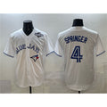 seanshop   Toronto Blue Jays #4 George Springer White  2025 World Series Home Cool Base Stitched Jersey