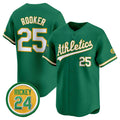 seanshop  Oakland Athletics  #25 Brent Rooker Green  2024 Limited With Rickey Henderson Patch Stitched Jersey