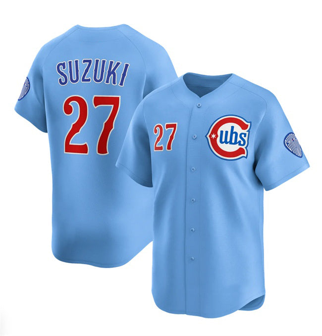 seanshop  Chicago Cubs #27 Seiya Suzuki Blue  2024-25 2nd Alternate Limited Stitched Jersey